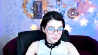 meganbarnett collar & leash sucking a finger closeup