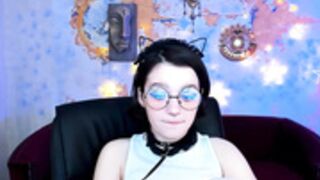 meganbarnett collar & leash sucking a finger closeup