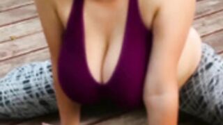 Flexible Ginger Girl with HUUGE Tits