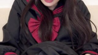 Super cute Japanese cutie with anal plug & funny sound