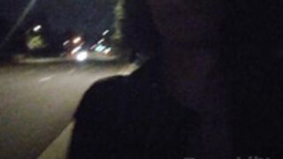 Naked, Oiled and Fingered at Bus Stop