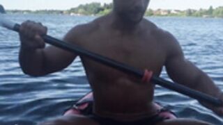 HOT SEXY HUNK FLEXING ON THE BOAT AND FLEX