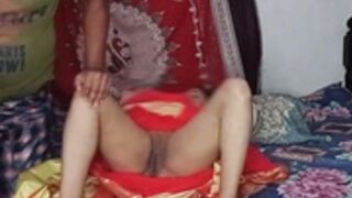 Riya bhabhi fun in red saree
