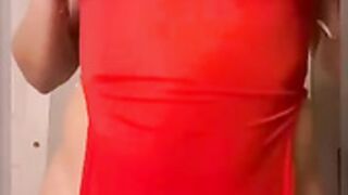 Theonlybbystar ass clap in red dress