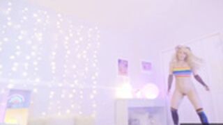 Cherry Crush Rollerskates Around Naked