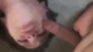 Deepthroat training, throat bulge