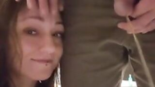 watching him piss and cleaning him up