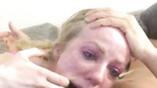 Deepthroat as deep as she can