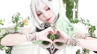 asian nahida cosplay from genshin impact