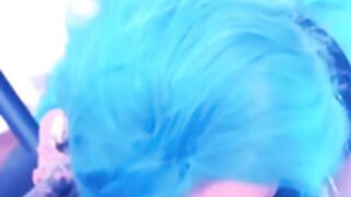 mecha musume jinx cosplay blowjob