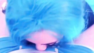 mecha musume jinx cosplay blowjob