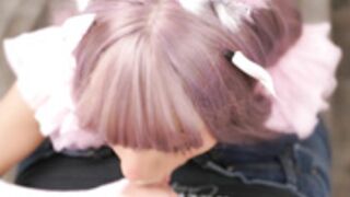 Petite ebony cosplayer Akane