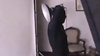 Black spandex zentai with mask