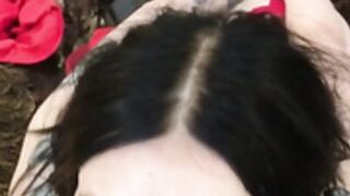 Raven Friday forest blowjob