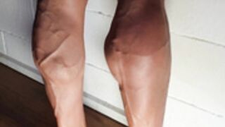 Insane calves of muscular FBB