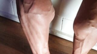 Insane calves of muscular FBB