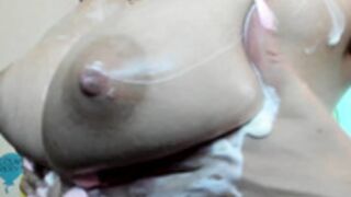 MirBee cream on boobs