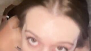 POV vertical blowjob from a beautiful slut