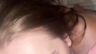POV vertical blowjob from a beautiful slut