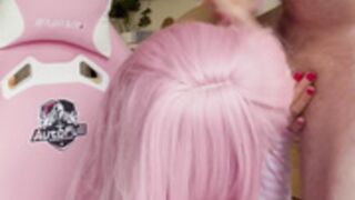 Riley Rider Pink Wig Blowjob