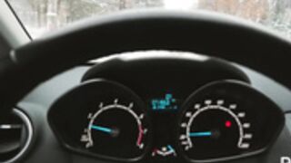 Rosie Skye - Quickie Blowjob in a Car in Winter