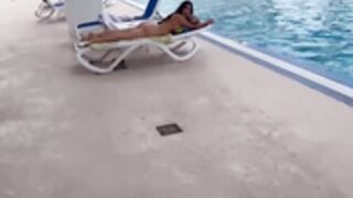 Fucked by the pool in green