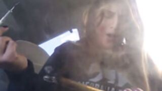 Girl takes fat dab