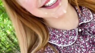 Penny petite talking with a facial