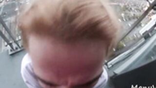 Cloe  balcony blowjob and facial in Las Vegas