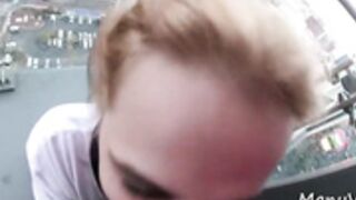 Cloe  balcony blowjob and facial in Las Vegas