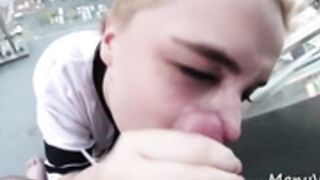 Cloe  balcony blowjob and facial in Las Vegas