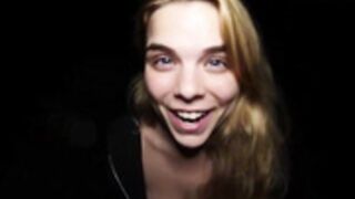 Cloe Parker blowjob and facial in neighbors barn