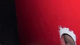 JennyJizz at the gloryhole getting facials