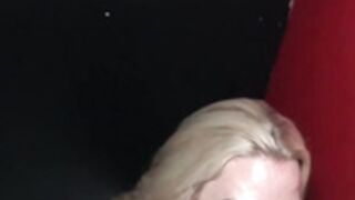 JennyJizz at the gloryhole getting facials