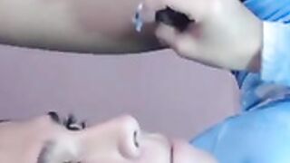 Hot bitch self sucking mm