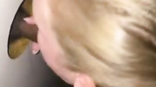 Chubby wife suck and fuck with creampies at gloryhole