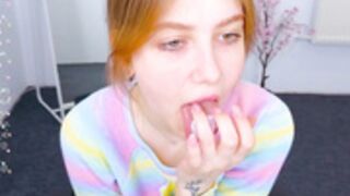 Non Nude nip slip AND pretend CUM on tongue