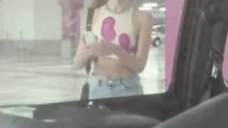 callmeslooo gets caught flashing titties for a selfie