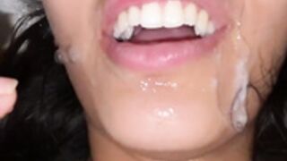 mask girl cum in mouth
