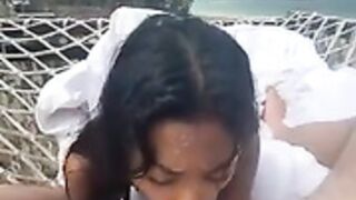 Erzabel chokes on cock