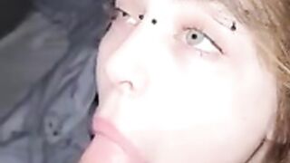 Young blonde deepthroats