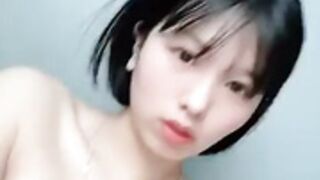 Korean girl showing her chubby body