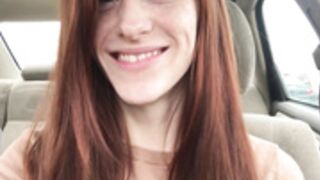 Mega Hairy Girl Uses Enormous Cucumber in Parking lot