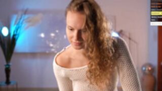 Chillwithkira in mesh dress with thong on 28 April 2023