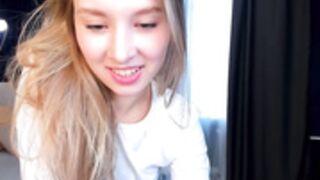 MilaBlush takes off bra under white top