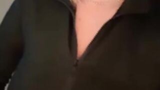 AngieFaith Unzips to reveal titties + slow-mo