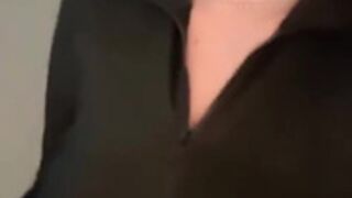 AngieFaith Unzips to reveal titties + slow-mo