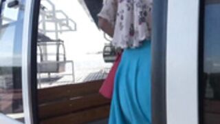 Masturbating in cable car cabin