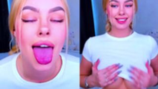 8a8y_nura licks camera like a friendly Bitch