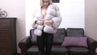 fur coat and leather leggins